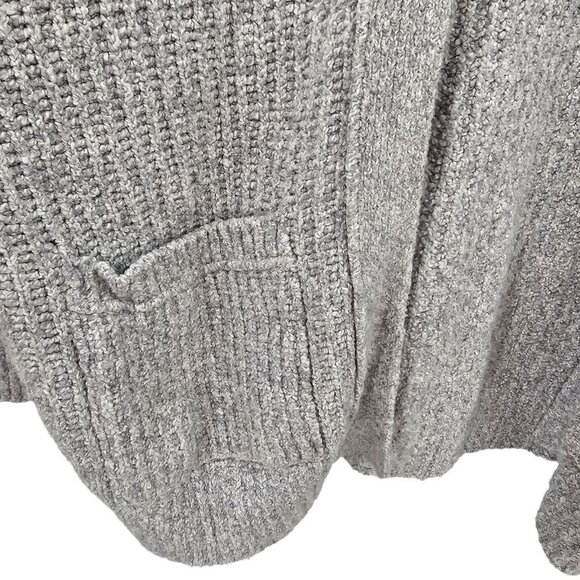 Abercrombie & Fitch Cardigan Sweater Gray Cable Knit Long Sleeve Pockets Twee - Picture 5 of 6